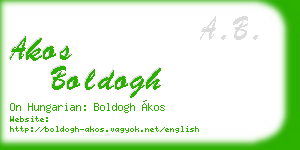 akos boldogh business card