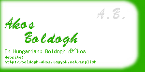 akos boldogh business card